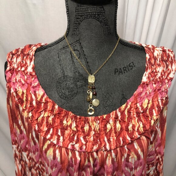 Gloria Vanderbilt Tunic Womens Size 1X Maroon Pink Sleeveless Relaxed Top - Picture 2 of 9